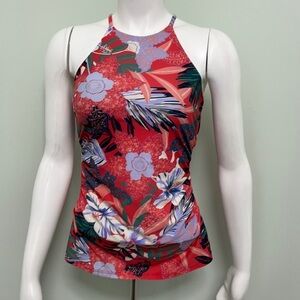 Hapari High Neck Medium Red Modest Tankini Top